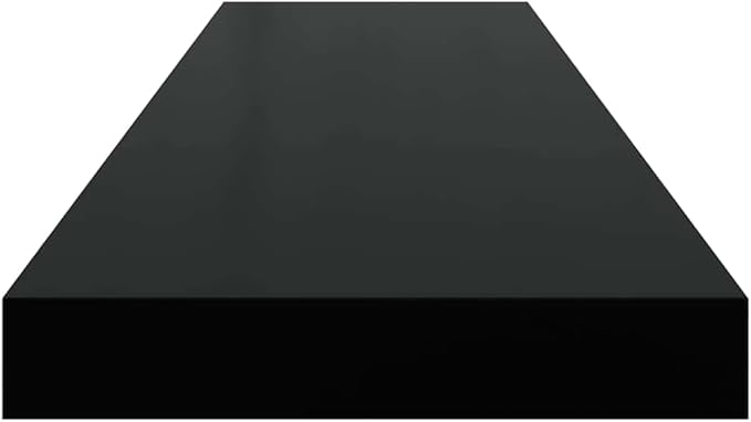 Floating Wall Shelves Set of 4, Black Modern Invisible Mounting Display Rack for Living Room Bedroom, 35.4 x 9.3 Inches, Honeycomb MDF and Metal Frame, Holds 22lb Each