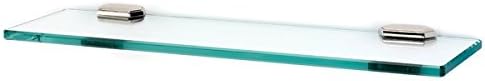 Alno A7750-18-PN Nicole Glass Shelf with Traditional Brackets, Polished Nickel, 18"