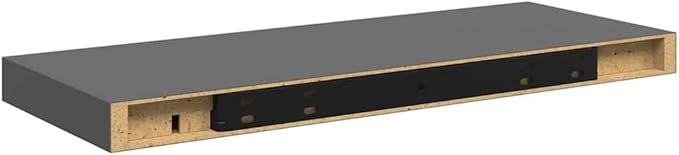 Set of 4 Floating Wall Shelves, Modern High Gloss Grey Storage Display Ledges for Living Room Bedroom Office, Decorative Wall Mount Shelves, 23.6 Inch