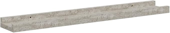 Floating Wall Shelves Set of 2, 23.6-Inch Modern Display Ledge for Bedroom, Living Room, and Office, Decorative Concrete Grey MDF Storage Shelves