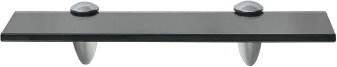 Floating Shelf Tempered Black Glass for Living Room, Bedroom, Bathroom 11.8"x3.9", Glass Thickness: 0.3"