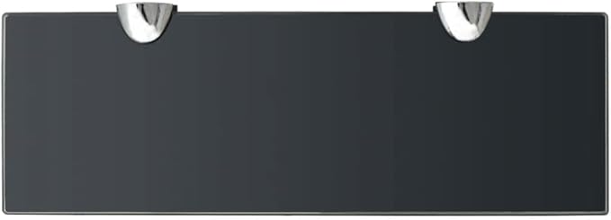 Floating Shelf Tempered Black Glass for Living Room, Bedroom, Bathroom 11.8"x3.9", Glass Thickness: 0.3"