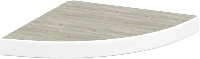 Wall Corner Shelf Set of 4, Floating Triangle Shelves for Bedroom Living Room, Modern Oak and White MDF Decorative Corner Storage Organizers, 13.8 Inch