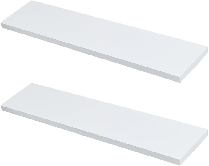 DICOSMETIC 2Pcs Med Cabinet Replacement Shelves Rectangle Wall Shelf Board 3x13.5Inch Small Wooden Cabinet Shelves for Living Room Bathroom Kitchen Wall Mounted Cabinets