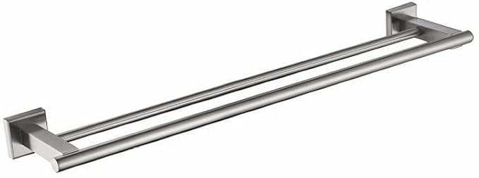 SEIDO 36 Inch Double Towel Bar, SUS 304 Stainless Steel Rustproof Towel Rack Wall Mounted, Heavy Duty Square Base Double Towel Holder for Bathroom, Kitchen, RV (Brushed Nickel)