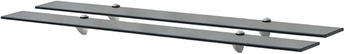 Floating Shelves 2 pcs,Bathroom Shelves,Decor Shelf,Display Shelf,Cloud Shelf,Square Wall Shelf,Easy to Assemble,for Bathroom, Living Room, Bedroom, Kitchen, Glass 39.4"x7.9" 0.3"