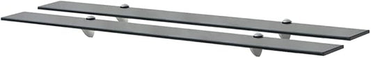 Floating Shelves 2 pcs,Bathroom Shelves,Decor Shelf,Display Shelf,Cloud Shelf,Square Wall Shelf,Easy to Assemble,for Bathroom, Living Room, Bedroom, Kitchen, Glass 39.4"x7.9" 0.3"