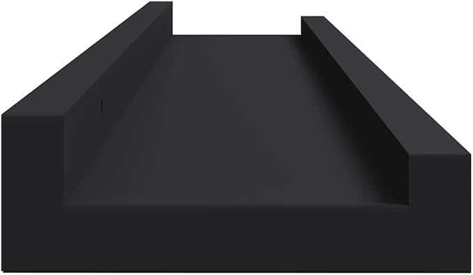 Set of 2 Black Wall Ledge Shelves 31.5 inch Floating Display Shelf for Picture Frames Art Books Modern Minimalist Wall Mounted Storage Rack