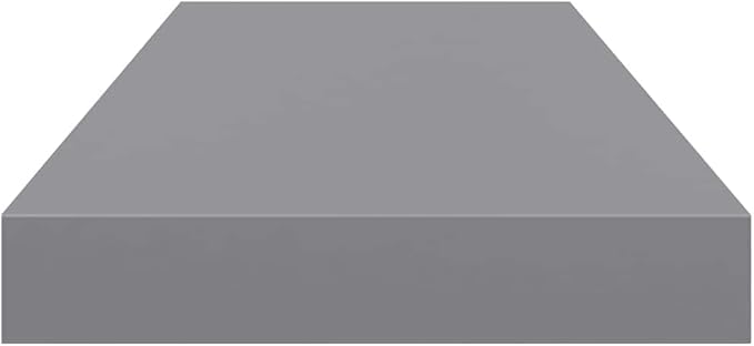 Floating Wall Shelves Set of 2, Modern Decorative MDF Shelving Units for Bedroom, Living Room, Office, Matte Gray Rectangular Display Storage Organizer, 23.6 inch