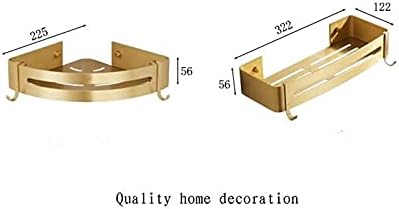 ZTBH Bathroom Divider Bathroom Shelf, Wall Mounted Corner Shelf Bathroom Hardware Sets (Color : Brushed Gold 3)