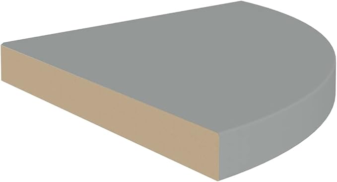 Floating Corner Shelves 4 Pack Gray 13.8x13.8x1.5 Inches MDF Wall Mount Display Storage for Bathroom Kitchen Living Room Decor