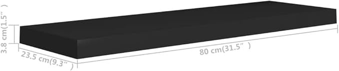 Floating Wall Shelves 4 Pack Black Modern Invisible Mounting Display Rack for Living Room Bedroom Office Decor 31.5x9.3x1.5 Inches MDF Metal Frame