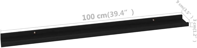 Black Wall Shelves 2 Pack 39.4 Inch Floating for Living Room Bedroom Decor, Heavy Duty MDF Storage Shelves for Books Plants Display, Easy Mount Shelving Unit with 11lb Load Capacity Each