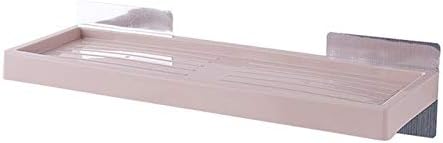 Practical Bathroom Storage Rack Punch-Free Plastic Bathroom Shelf Toilet Wall Hanging Storage Rack Bathroom Storage Shelfs (Color : Pink)