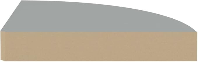 Floating Corner Shelves 2-Pack Gray 9.8"x9.8"x1.5" Wall Mounted Honeycomb MDF and Metal for Bathroom, Living Room, Bedroom Decor with Invisible Mounting System