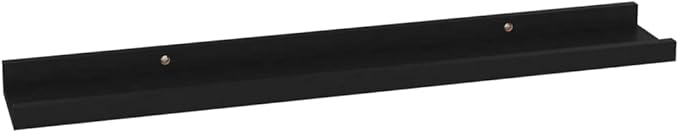 Black Wall Shelves Set of 4, 23.6x3.5x1.2 Inches Floating for Living Room Bedroom Kitchen, MDF Storage for Books Plants Decor, Easy Mount Organizer Shelves with 11lb Capacity Each