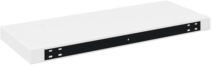 Floating Wall Shelf 23.6-Inch Rectangular Display Ledge, Modern High Gloss White MDF Floating Shelves for Bedroom, Living Room, and Home Office Wall Decor