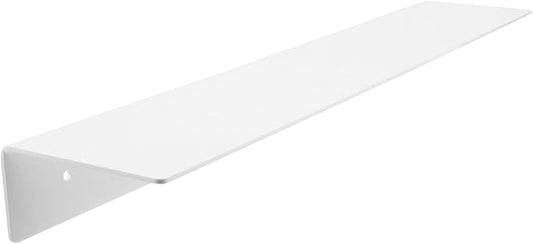 Toyvian Floating Shelf Divider 50x10cm White Plastic No-Drill Storage Stand Organizer for Bathroom and Kitchen Cabinet Gap Extension Panel