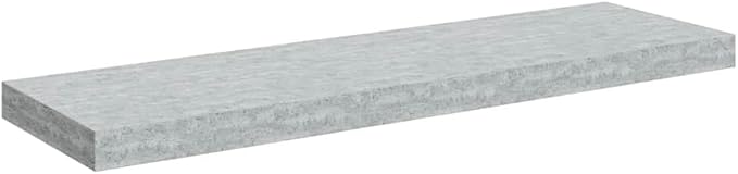 Set of 2 Floating Wall Shelves, 31.5-inch Modern Concrete Grey Honeycomb MDF Decorative Display Ledge for Living Room, Bedroom, and Home Office Storage