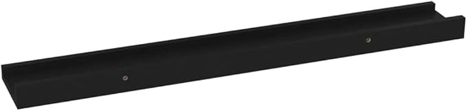 Black Wall Shelves Set of 4, 23.6x3.5x1.2 Inches Floating for Living Room Bedroom Kitchen, MDF Storage for Books Plants Decor, Easy Mount Organizer Shelves with 11lb Capacity Each