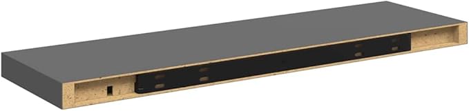 Set of 4 Floating Wall Shelves, Modern High-Gloss Grey Honeycomb Display Ledges, Decorative MDF Wall Mounted Storage Shelves for Living Room, Office, Books and Collectibles
