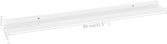 High Gloss White Wall Shelves 2 Pack 31.5 inch Floating for Living Room Bedroom Decor, Modern Display with 11lb Load Capacity, Easy to Clean MDF Storage Shelves for Home Organization