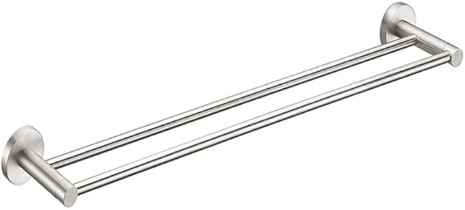 Retractable #304 Stainless Steel Towel Bar, Single bar or Double bar Optional,Adjustable Length from 16 inches to 28.9 Inches (Brushed Nickel, Double Towel bar)