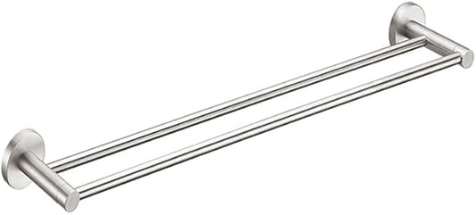 Retractable #304 Stainless Steel Towel Bar, Single bar or Double bar Optional,Adjustable Length from 16 inches to 28.9 Inches (Brushed Nickel, Double Towel bar)