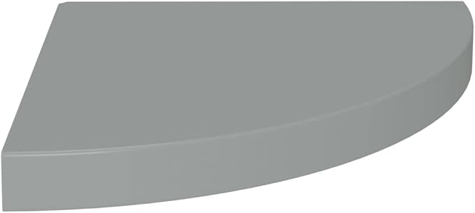 Floating Corner Shelf Gray 13.8x13.8x1.5 Inches MDF Wall Mounted Storage Display for Books Decor Photos Awards with Invisible Mounting System