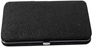 Glittery Magnetic Case for 6 Eyelash Tweezers Light Weight Hidden Magnetic Frame (Black)