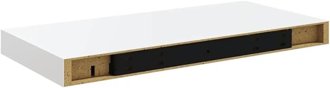 Floating Wall Shelves Set of 2, Modern High Gloss White MDF Display Ledge for Bedroom, Living Room, and Home Decor, 19.7 inch Storage Organizer