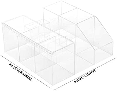 Eyelash Beauty Organizer, Acrylic Eyelash Grafting Tool Storage Beauty Tool W/Tweezers Holder Display Boxes for Home Eyelash Salon (Transparent)