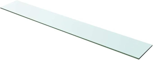 Glass Floating Shelf Panel, 39.4 x 5.9 Inch Tempered Glass Wall Shelving, Clear Rectangular Display Shelf for Living Room, Home Decor, 33.1 lbs Capacity
