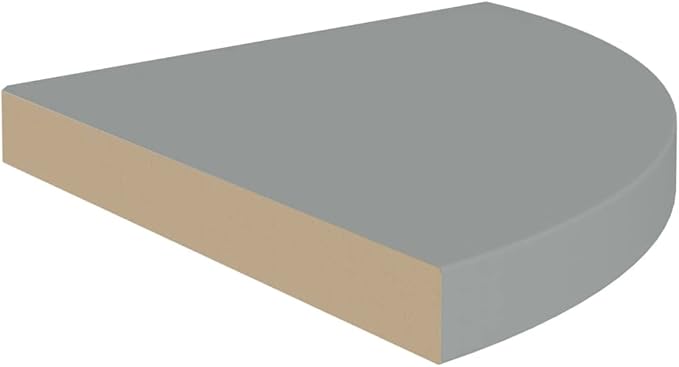 Floating Corner Shelves Set of 4 Gray 13.8x13.8x1.5 Inch Wall Mounted Honeycomb MDF with Invisible Bracket for Bathroom Bedroom Living Room Decor