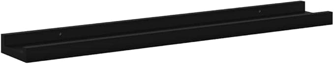 Wall Shelves Set of 4, Black Floating 23.6 Inch for Living Room Bedroom, Modern MDF Storage Shelves for Decor Books Plants, Easy Mount & Clean, Durable & Sturdy, 11lb Load Capacity Each