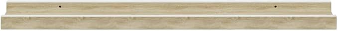 Wall Shelf Set of 4, 23.6 Inch Floating Shelves for Wall Decor, Modern MDF Display Ledges for Bedroom, Living Room, Bathroom, White and Sonoma Oak