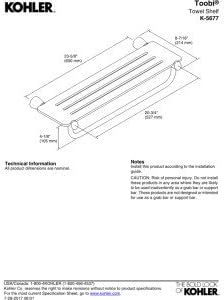 KOHLER K-5677-CP Toobi Hotelier Shelf, Polished Chrome