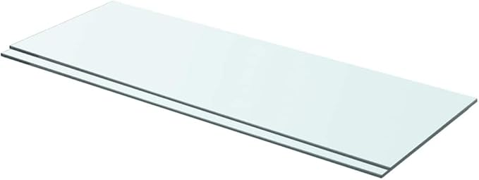 Set of 2 Tempered Glass Floating Shelves, 27.6 x 9.8 Inch Wall Mounted Display Shelf for Living Room, Kitchen, Modern Clear Storage Organizer, Heavy Duty 33lb Capacity