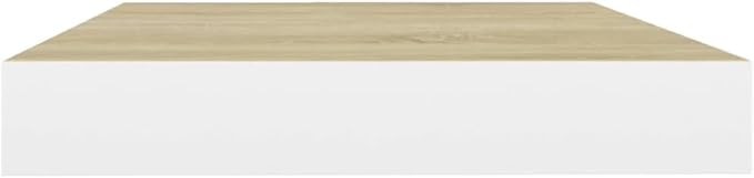 Floating Wall Shelves 2 Pack Oak White 19.7x9.1x1.5 Invisible Mounting Modern Display Racks for Living Room Bedroom Office Decor Storage