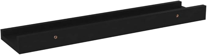 Wall Shelves 4 pcs Black Floating for Wall Decor, MDF Storage 15.7x3.5x1.2 Inches, Modern Display Shelves for Living Room Bedroom Kitchen Bathroom Organization
