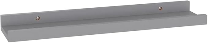 Wall Shelves 4 pcs Gray Floating for Wall Decor, 15.7x3.5x1.2 Inches MDF Storage for Living Room Bedroom Kitchen, Easy Install Display Shelves for Plants Books Decorations