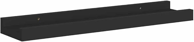Floating Wall Shelves Set of 2, 15.7 Inch Modern Picture Ledge Shelf for Wall Display, Black MDF Decorative Shelves for Photo Frames, Books, and Home Decor