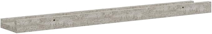Wall Shelf Set of 4, 23.6-inch Floating Shelves for Bedroom and Living Room, Modern Concrete Grey MDF Display Ledges for Storage and Organization, Space-Saving Wall Decor