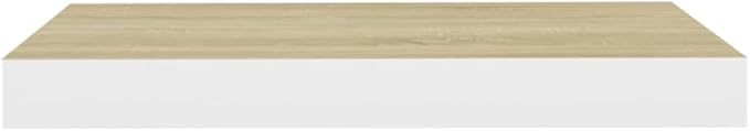 Floating Wall Shelves Set of 4 Oak White MDF Modern Display Racks with Invisible Mounting System for Living Room Bedroom Home Decor 19.7x9.1x1.5 Inches