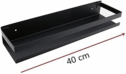 ZTBH Bathroom Divider Bathroom Shelf, Black Bathroom Corner Shelves, Wall Shelf Storage Rack 20cm-50cm Bathroom Hardware Sets (Color : Black 40cm)