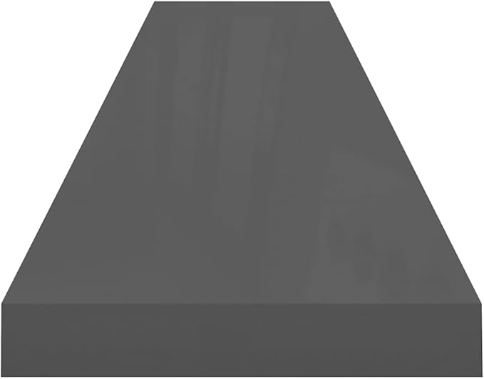 Floating Wall Shelf High Gloss Gray 47.2 Inch Modern Display Rack for Living Room Decor, Invisible Mounting System, Heavy Duty 22lb Capacity MDF Board for Books Awards Collectibles Home Organization