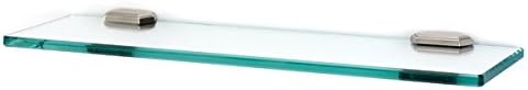Alno A7750-18-SN Nicole Glass Shelf with Traditional Brackets, Satin Nickel, 18"