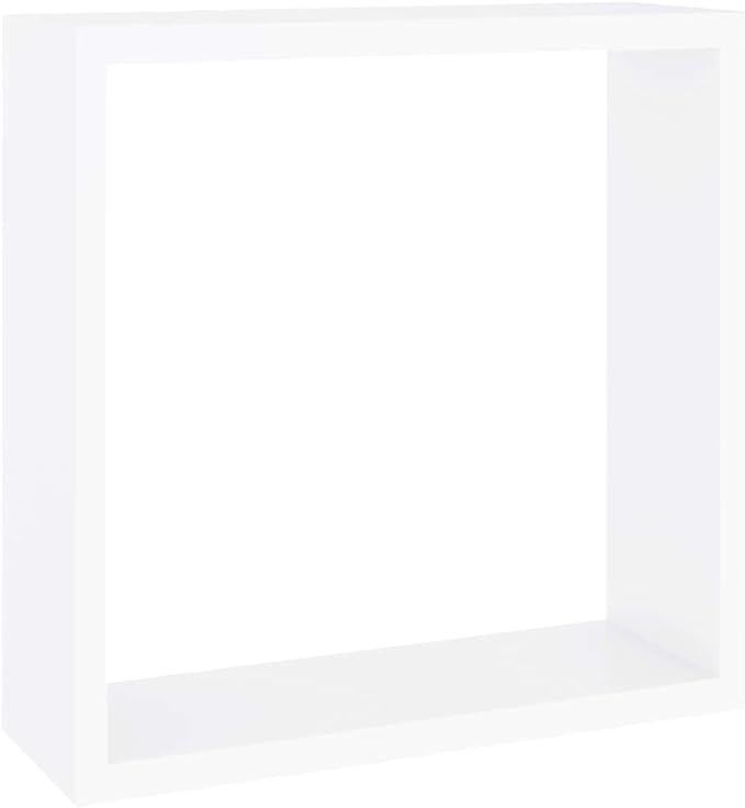 White Wall Cube Shelves 3 pcs MDF Corner Display Organizer with Invisible Mounting for Living Room Bedroom Home Decor Storage Solution