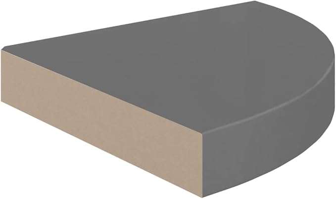 Floating Corner Shelf for Walls 9.8x9.8 Inch High Gloss Gray Honeycomb MDF Wall Shelf with Invisible Mount - Space-Saving Display Storage for Bathroom, Living Room, Bedroom