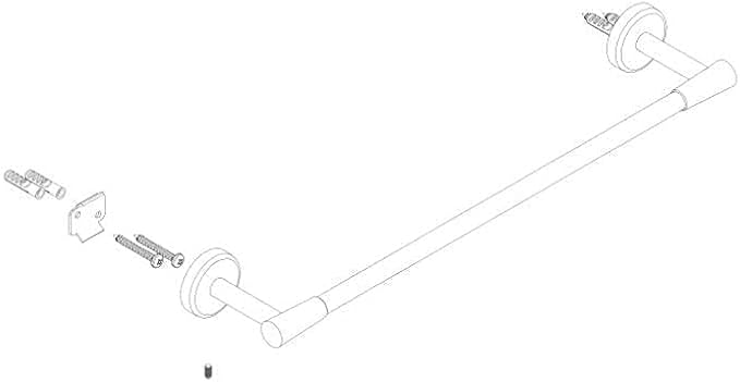 HELVEX Deco Collection Towel Bar, Bathroom Accessory, Wall Mount Bathroom Hardware, Polished Chrome Finish, UDC-05-PC